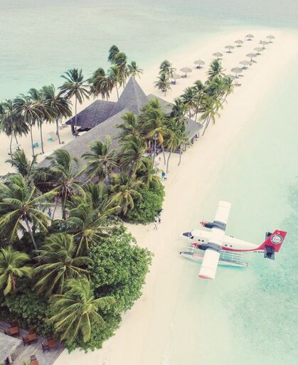 luxury resort with private sea plane Maldives